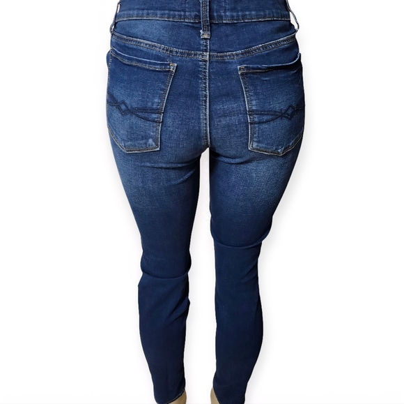 Mudd Women's Distressed Dark Blue Skinny Jeans - Picture 4 of 8